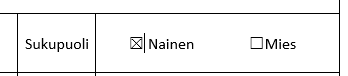 Sukupuoli-valintaruutu